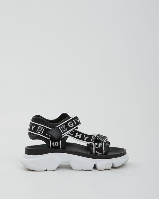 Givenchy Black/White Signature Jaw Logo Sport Sandals - 35.5