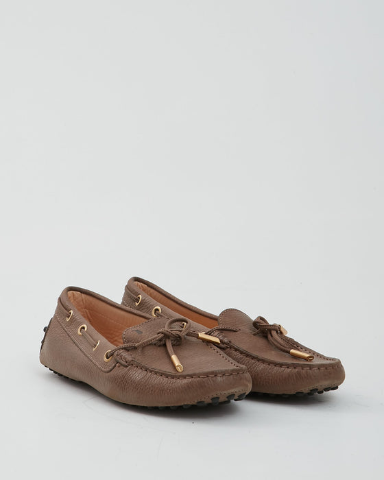 Tod’s Brown Leather Drivers Loafer - 38