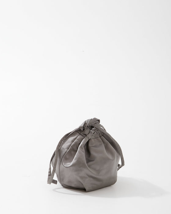 Prada Grey Satin Mini Bucket Bag
