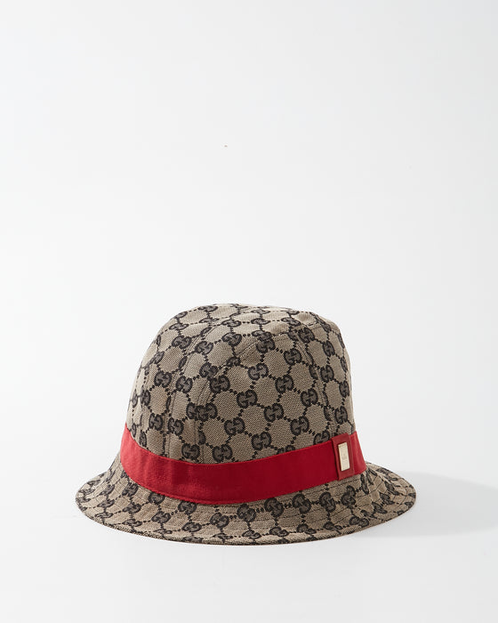 Gucci Brown/Navy GG Canvas Bucket Hat - S