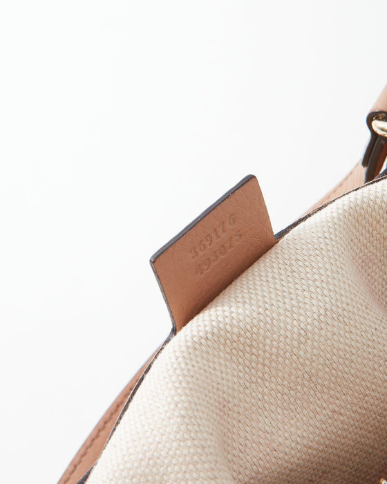 Gucci Nude Pebbled Leather Convertible Top Handle Bag