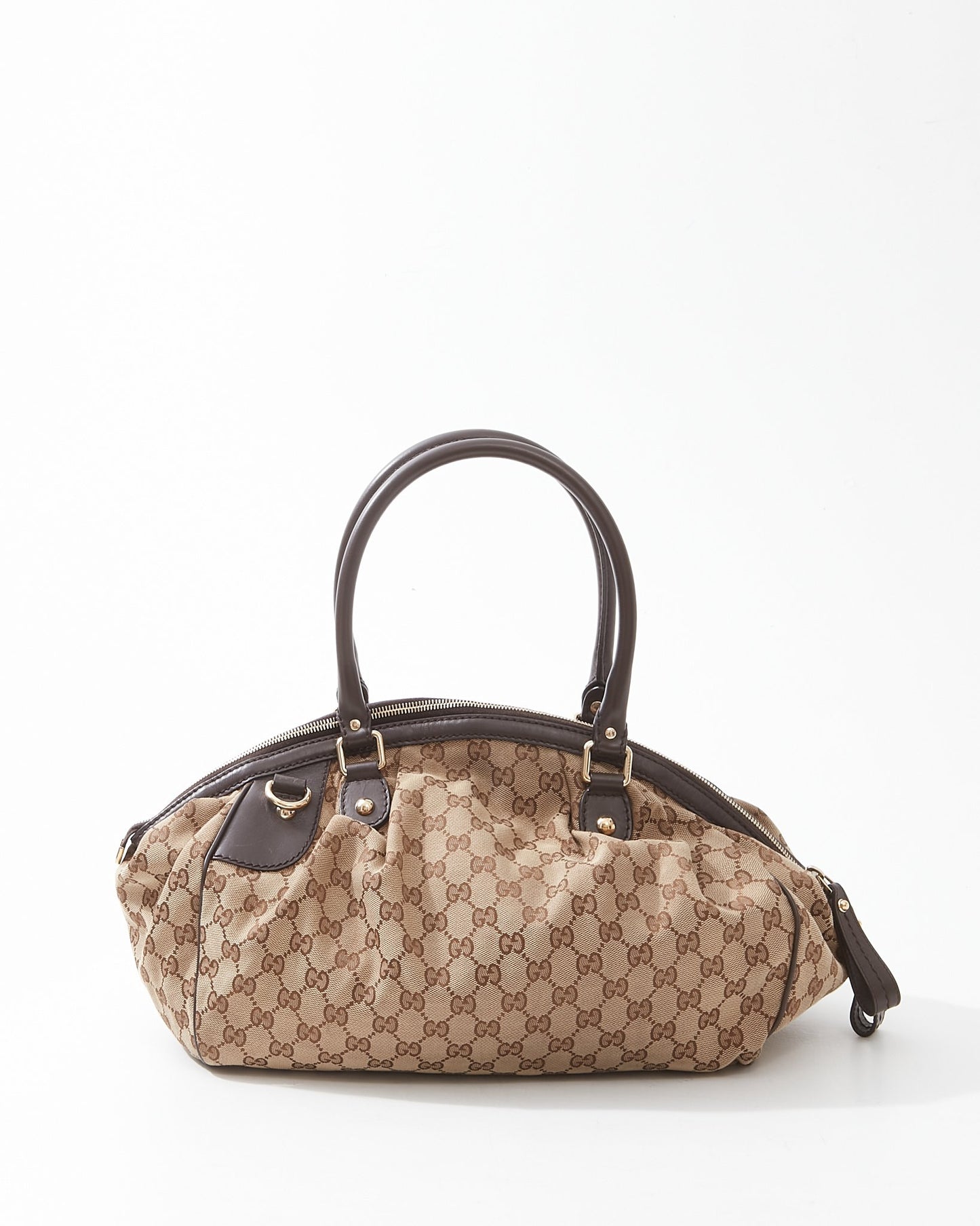 Gucci Brown Canvas GG Top Handle Bag