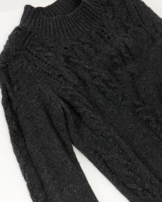 Theysken's Theory Black Knit Long Sleeve Sweater - S