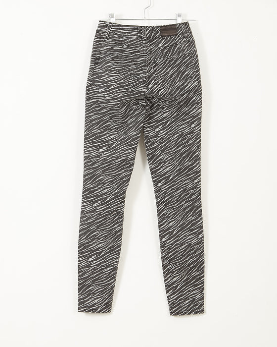 Paige Grey Zebra Stripe Print Denim Jeans - 25