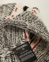 Chanel Black/White Wool Beenie Shearling PomPom Hat