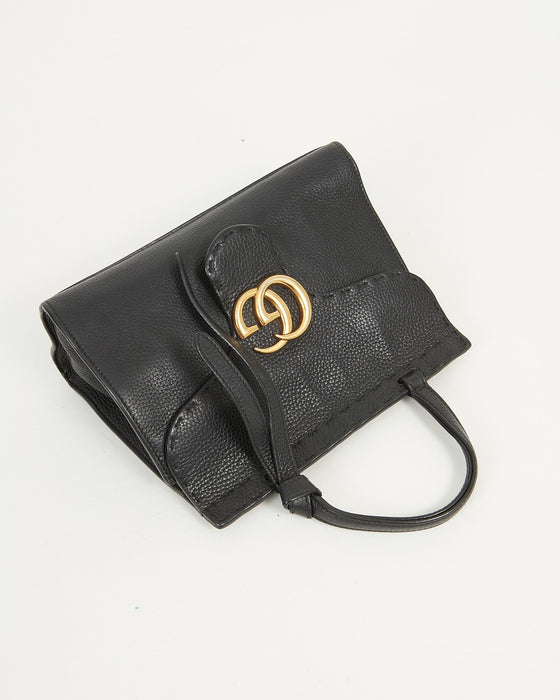 Gucci Black Pebbled Leather Marmont Crossbody Bag