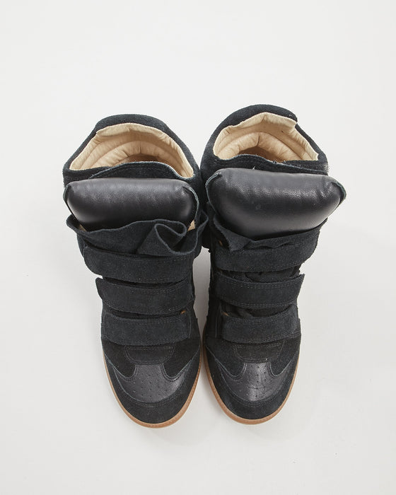 Isabel Marant Black Suede Wedges Sneakers - 39