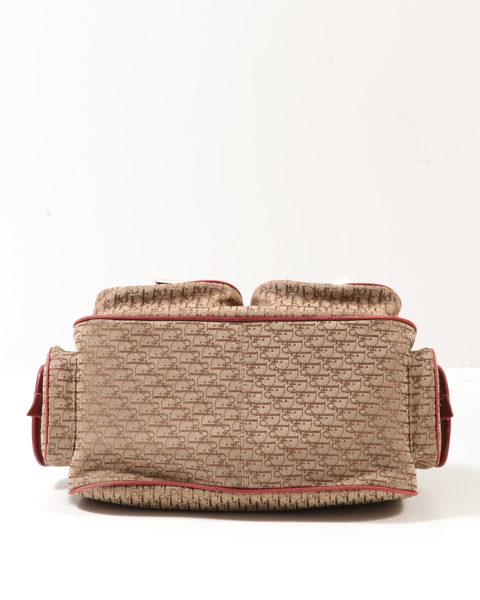 Dior Red/Beige Diorissimo Oblique Canvas Multi Pocket Shoulder Bag