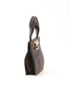 Gucci Black Suede Vintage Mini Gold G Logo Top Handle Bag