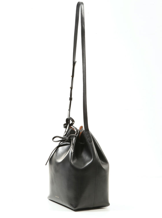 Mansur Graviel Black/Blush Leather Bucket Bag