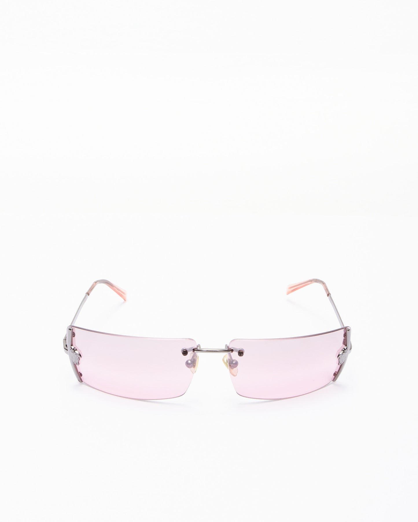Versace Vintage Pink Lense Medusa Head Logo Sunglasses