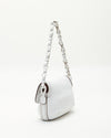 Loewe White Leather Woven Handle Shoulder Bag