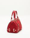 Versace Red Suede Leather Madonna Bag