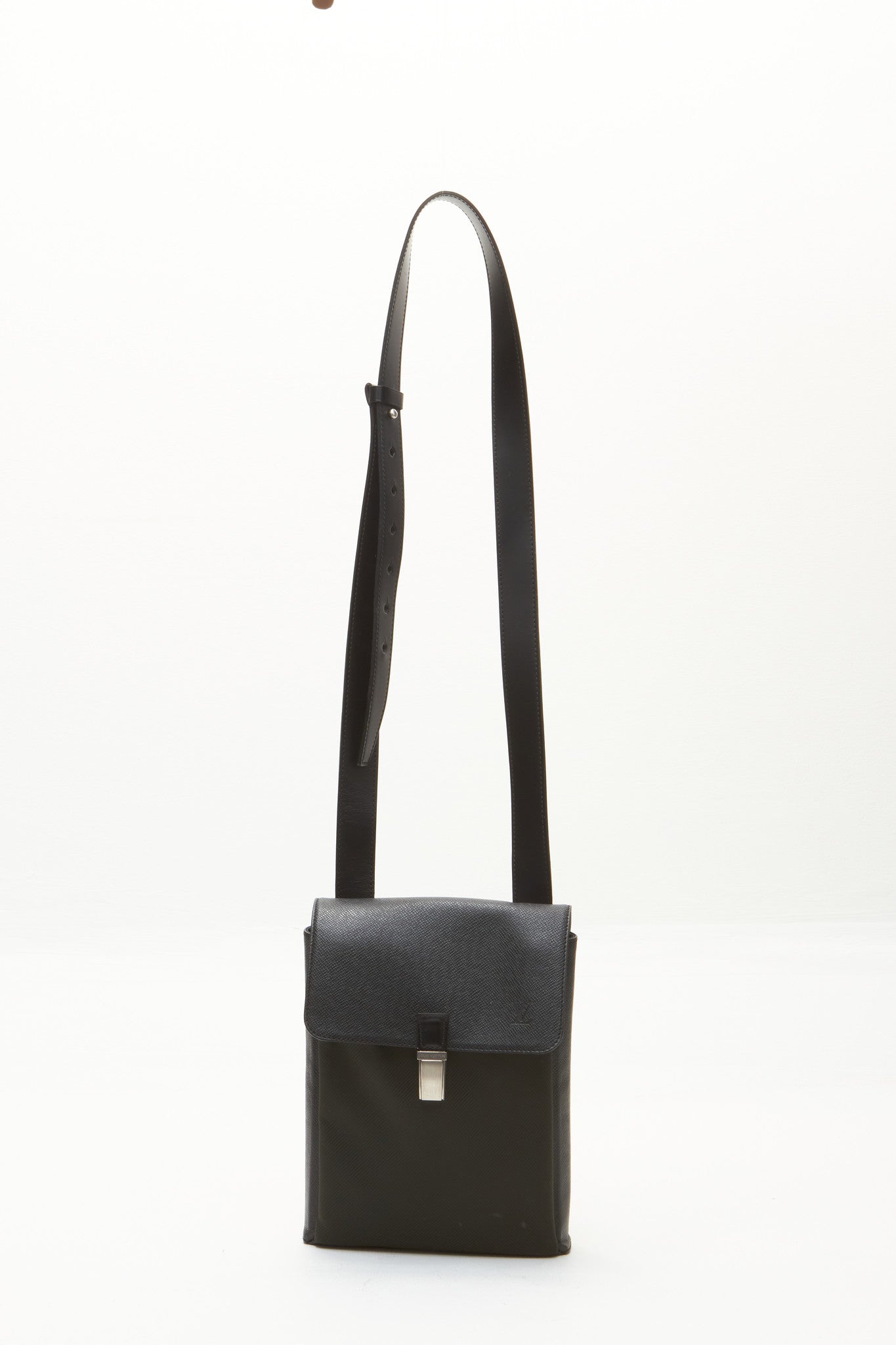 Louis Vuitton Black Taiga Leather and Canvas Crossbody