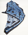 Versace Black and Blue Medusa Head Silk Scarf