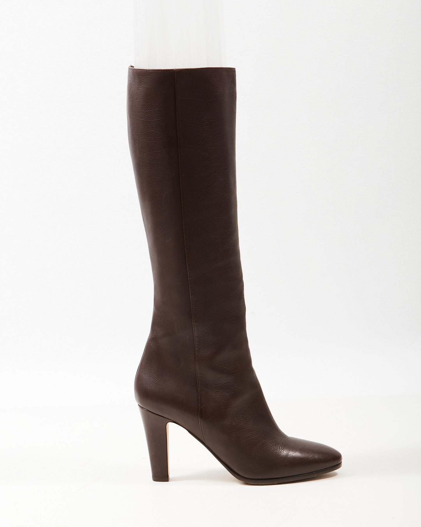 Jimmy Choo Brown Leather Knee-High Heeled Boots - 39.5