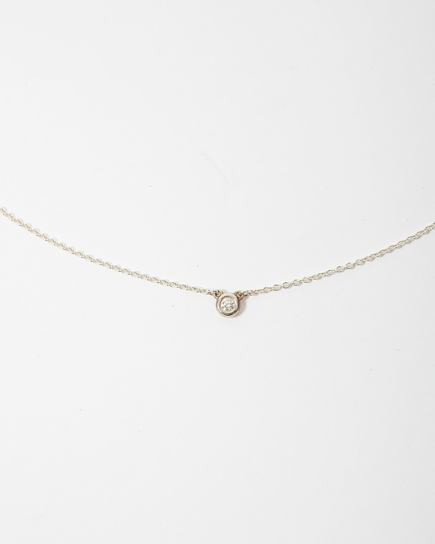 Collier pendentif Tiffany &amp; Co en argent sterling avec diamants par cour