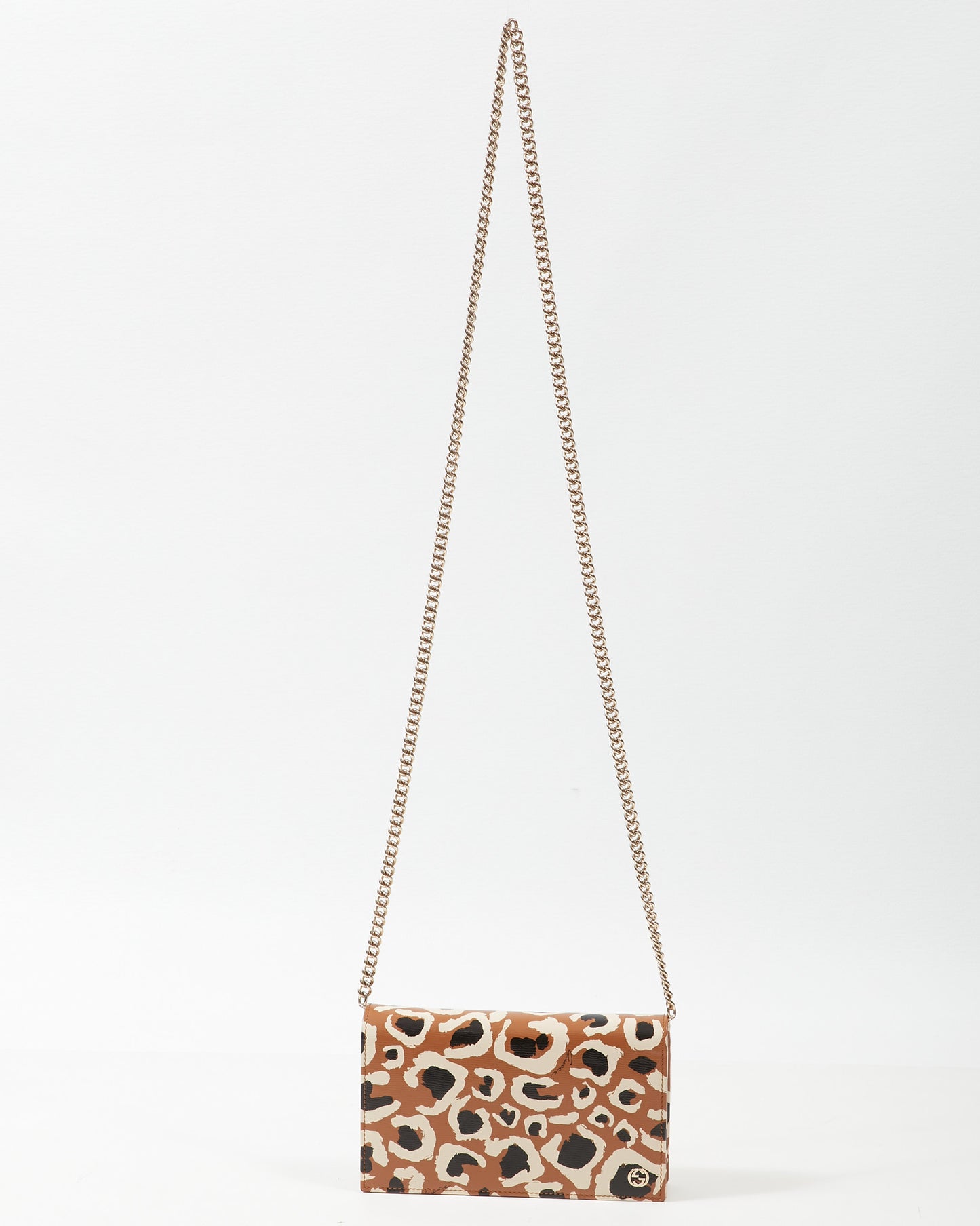 Gucci Tan Leopard Leather Betty Shanghai Wallet-On-Chain Shoulder Bag