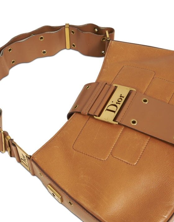 Dior Tan Leather Street Chic Large Hobo Shoulder Bag