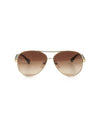 Chanel Gold & Brown 4195-Q Aviator Sunglasses