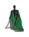 Gucci Green Leather Logo Drawstring Backpack