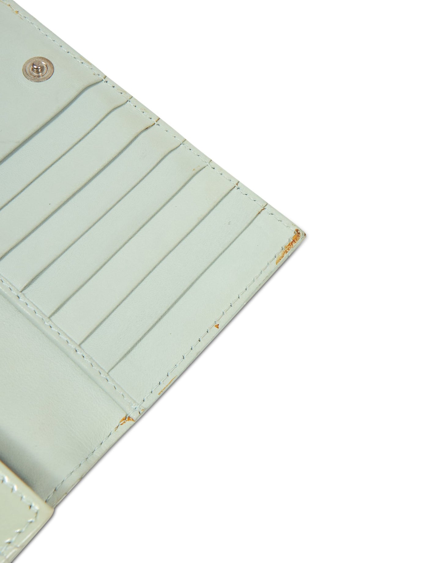 Dior Green Iridescent Patent Cannage Long Wallet