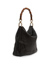 Gucci Black Pebbled Leather Diana Bamboo Shoulder Bag