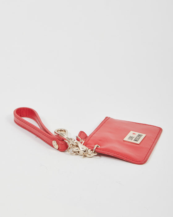 Moschino "Love Moschino" Red Leather Key Pouch