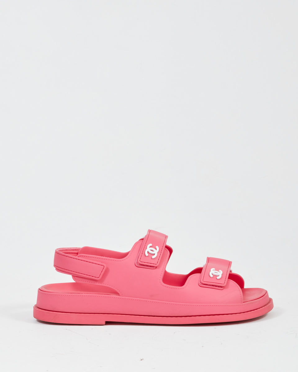 Dad sandals sandal Chanel Pink size 36 EU in Rubber - 34097606