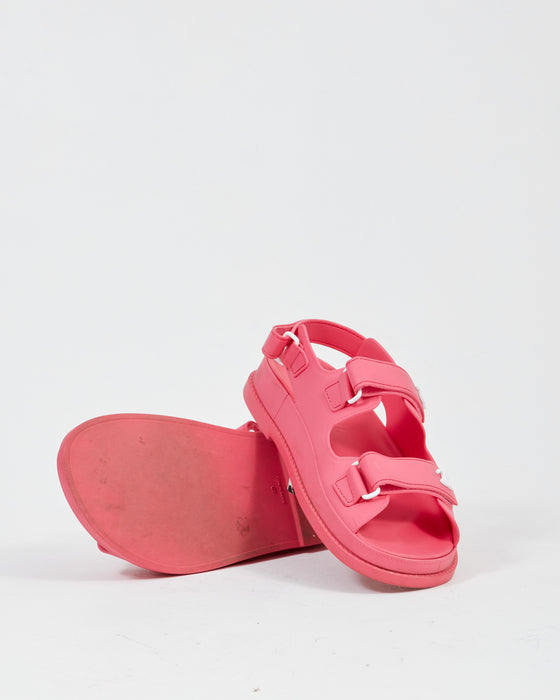 Chanel Fuchsia Rubber Strap Dad Sandal - 40