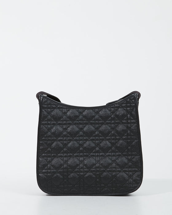 Dior Black Coated Canvas Cannage Messenger Bag