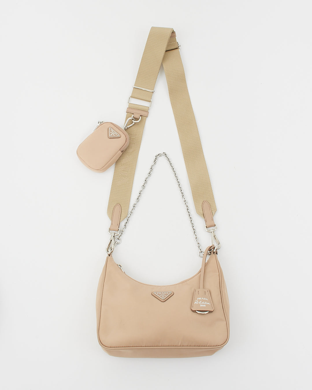 Explore a Prada Cameo Beige Re-Edition 2005 Re-Nylon bag
