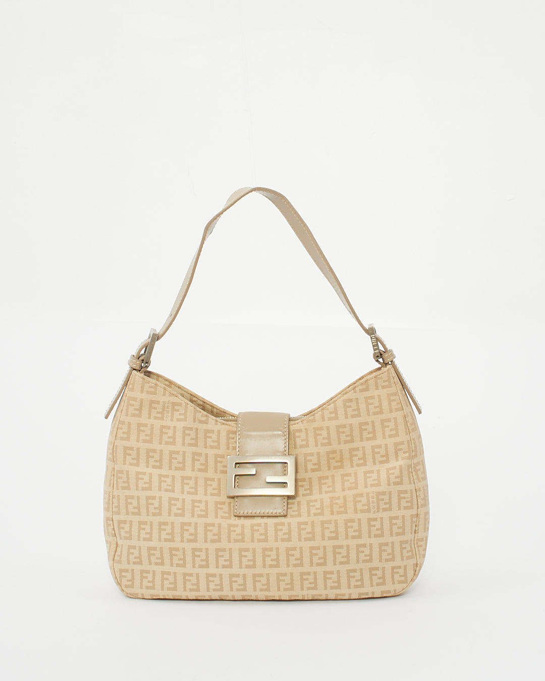 Fendi Beige Zucchino Print Canvas Small Hobo Shoulder Bag