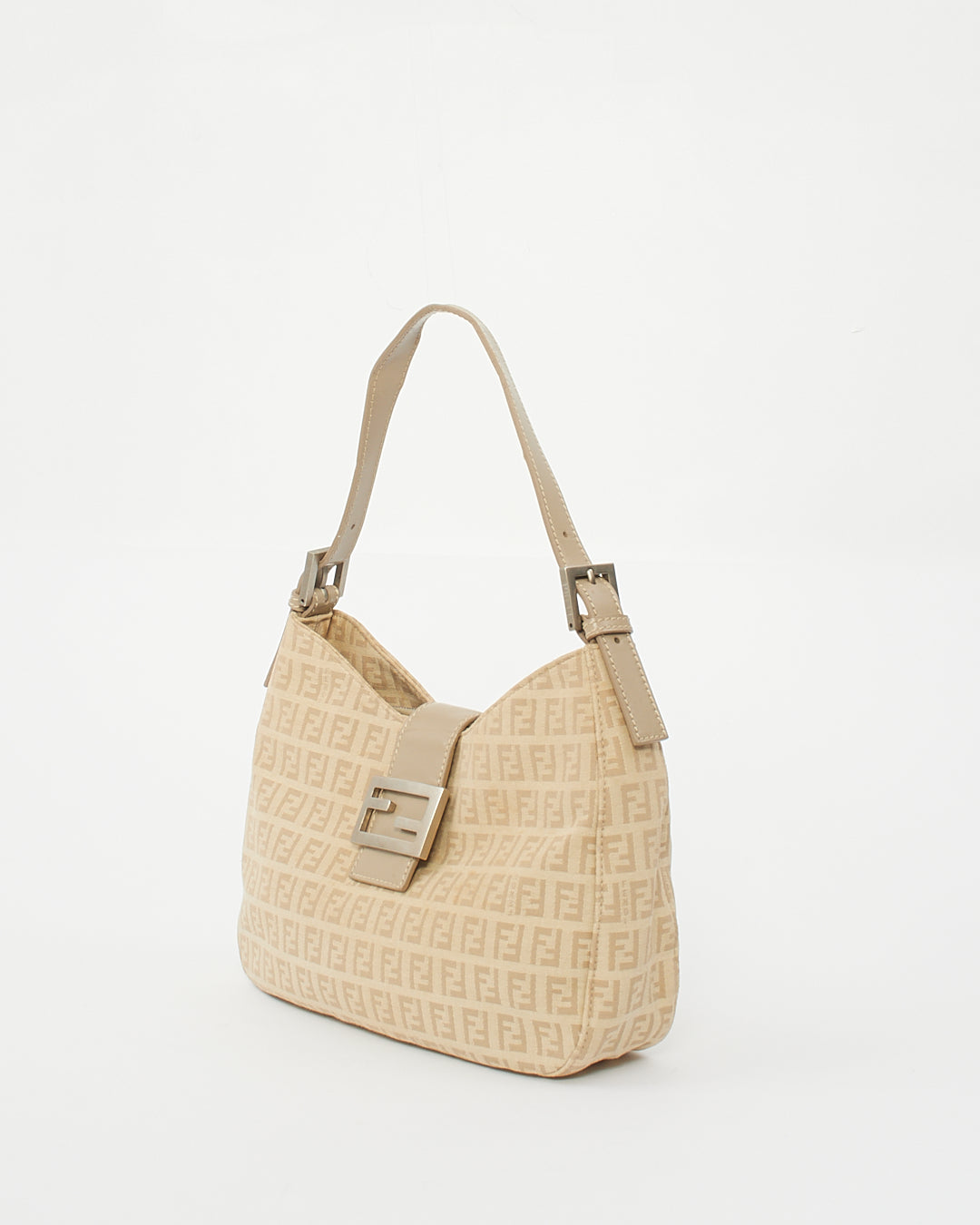 Fendi Beige Zucchino Print Canvas Small Hobo Shoulder Bag
