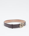 Gucci Vintage Brown Leather Vintage GG Belt - 80/32