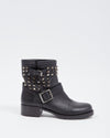 Valentino Black Leather Rockstud Boots - 38