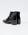Burberry Black Patent Gold Chain Ankle Booties - 39.5