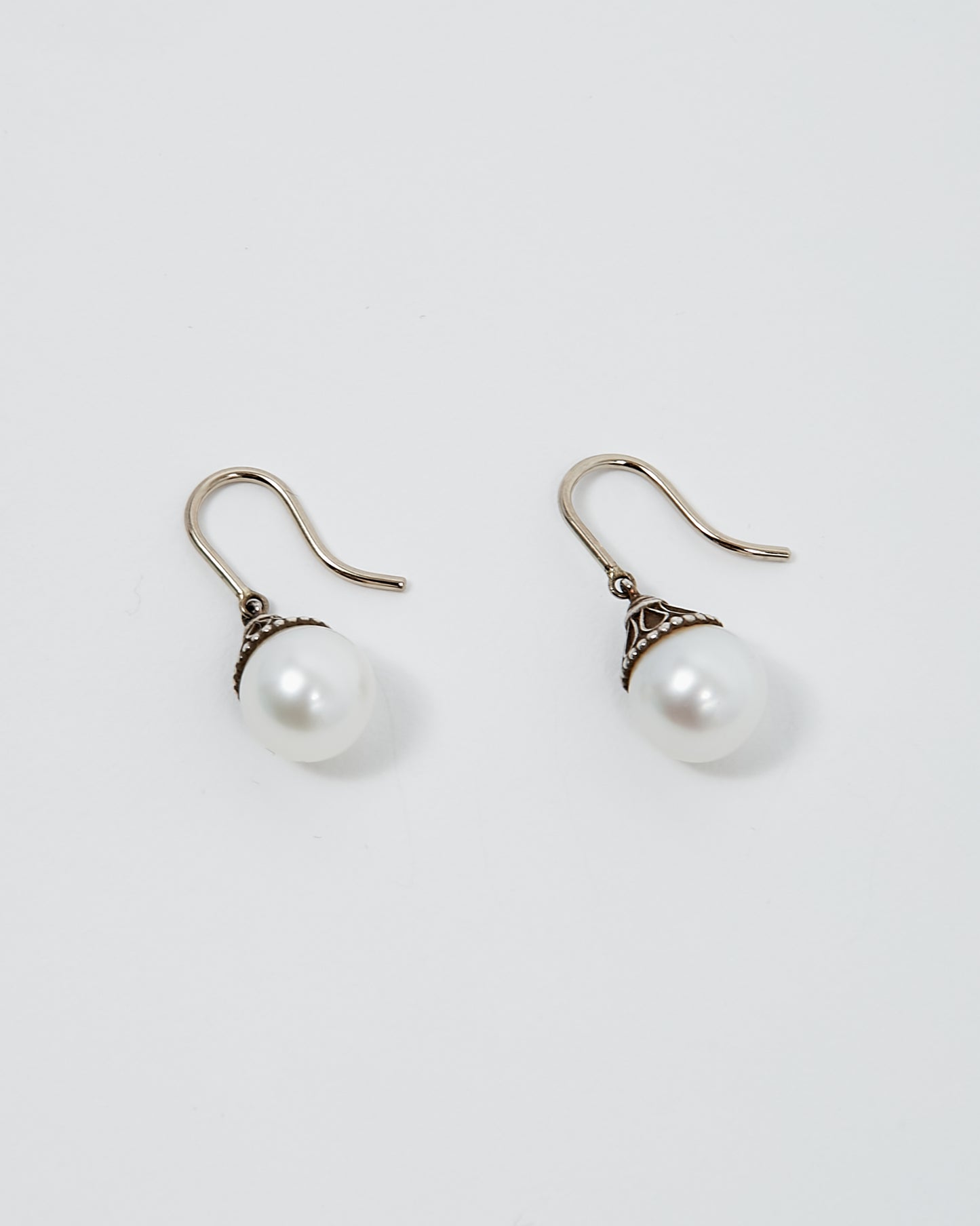 Boucles d'oreilles Ziegfeld en argent sterling avec perles Tiffany