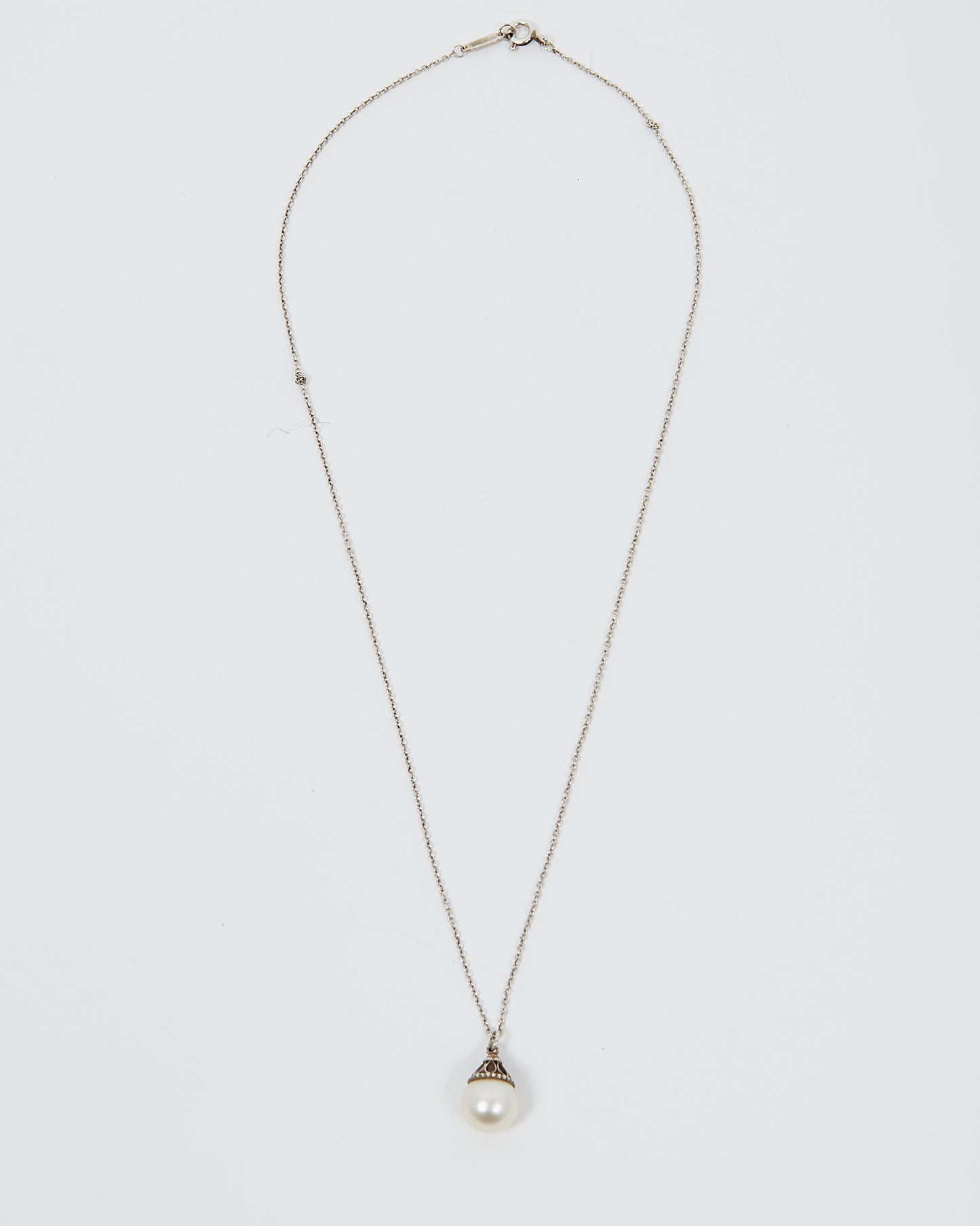 Collier pendentif Ziegfeld en forme de goutte de perles en argent sterling Tiffany