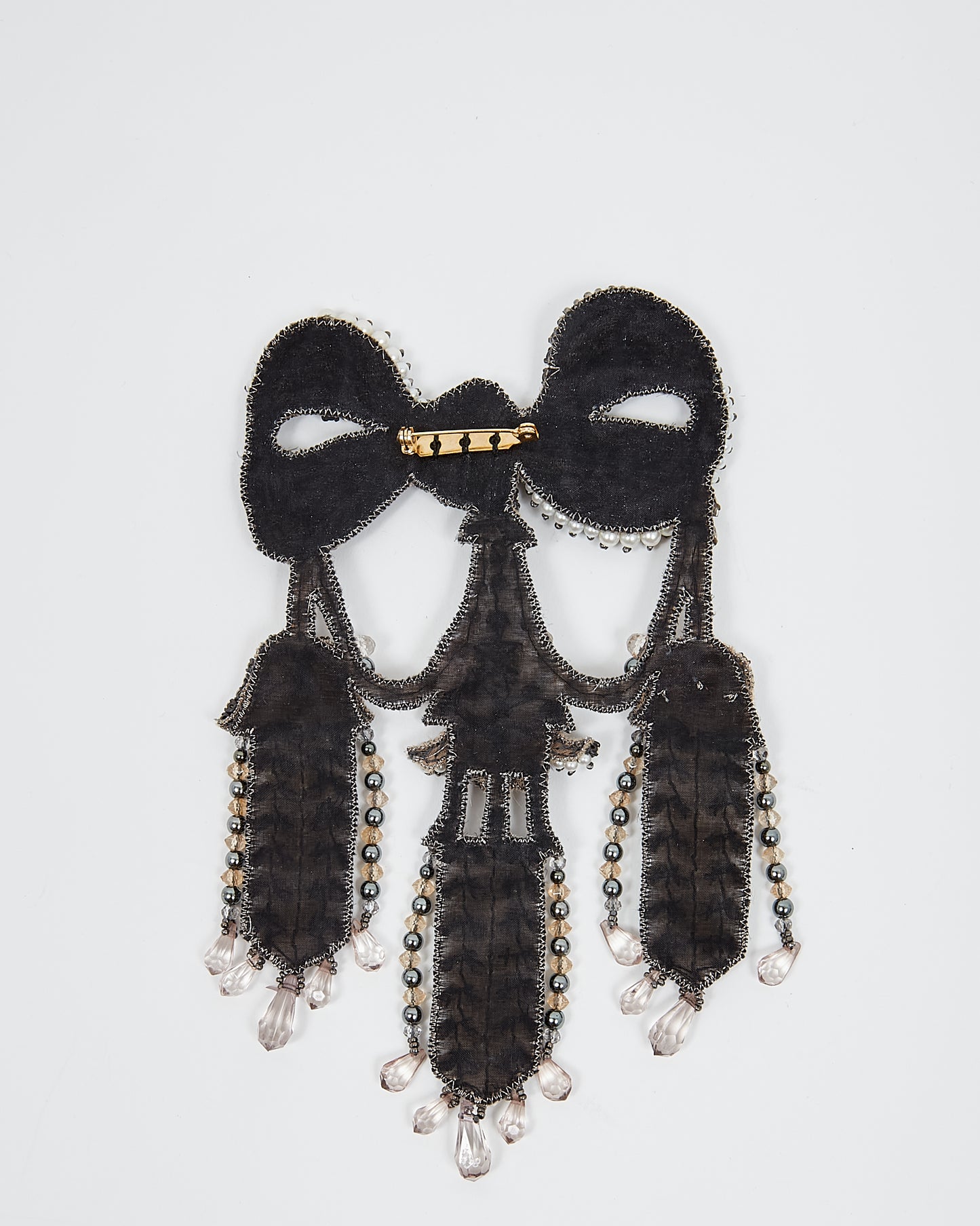 Gucci Crystal Chandelier Bow Detail Brooch