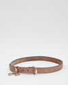 Gucci Dusty Pink Metallic GG Leather Heart Charm Belt - 95/38