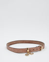Gucci Dusty Pink Metallic GG Leather Heart Charm Belt - 95/38