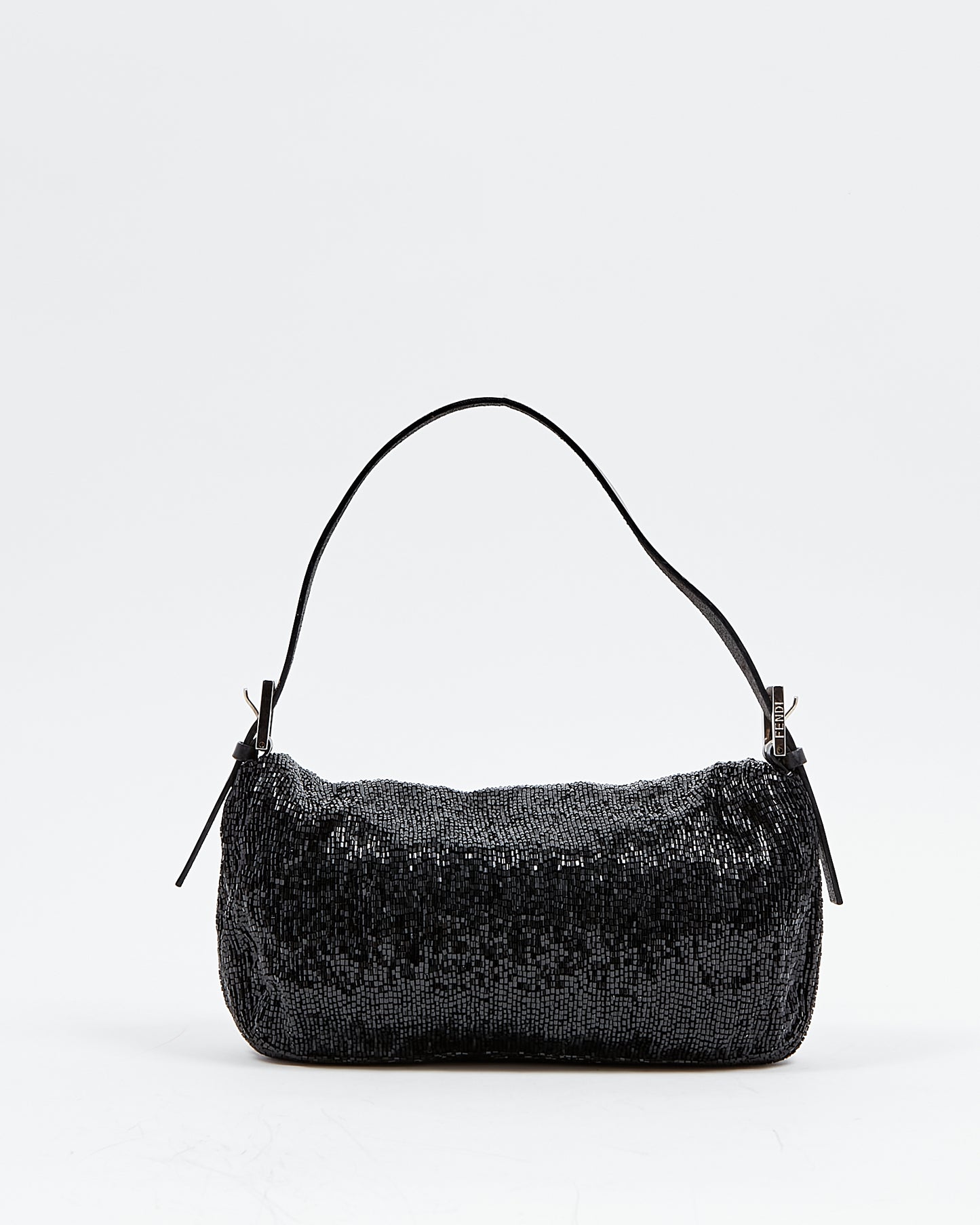 Fendi Black Sequin Mamma Baguette Shoulder Bag