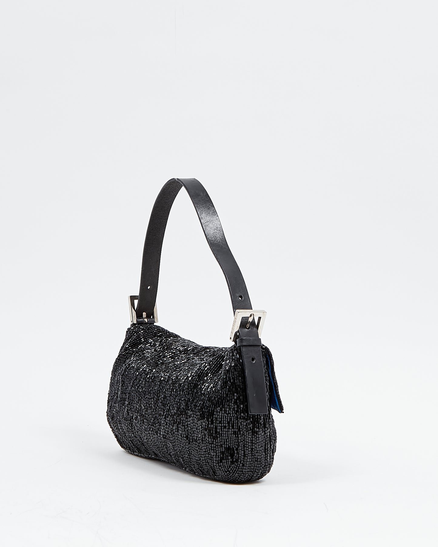 Fendi Black Sequin Mamma Baguette Shoulder Bag