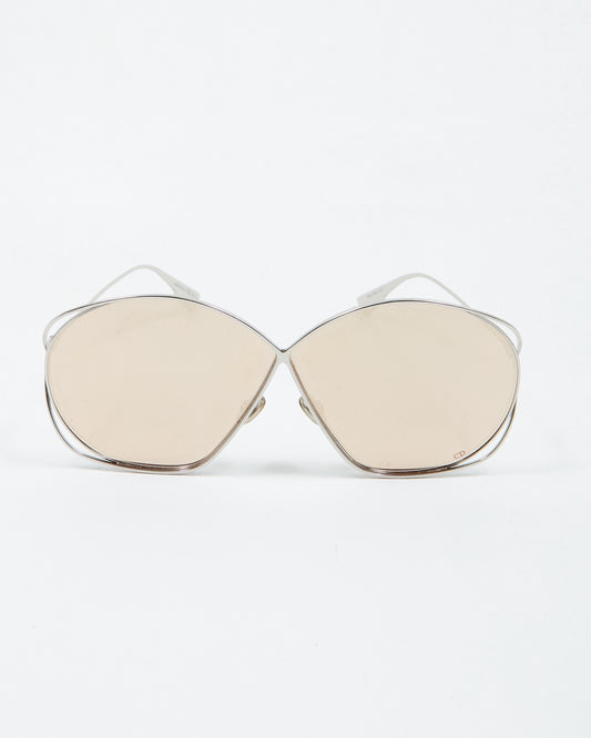 Dior Silver Metallic 010SQ Cross Lense Sunglasses