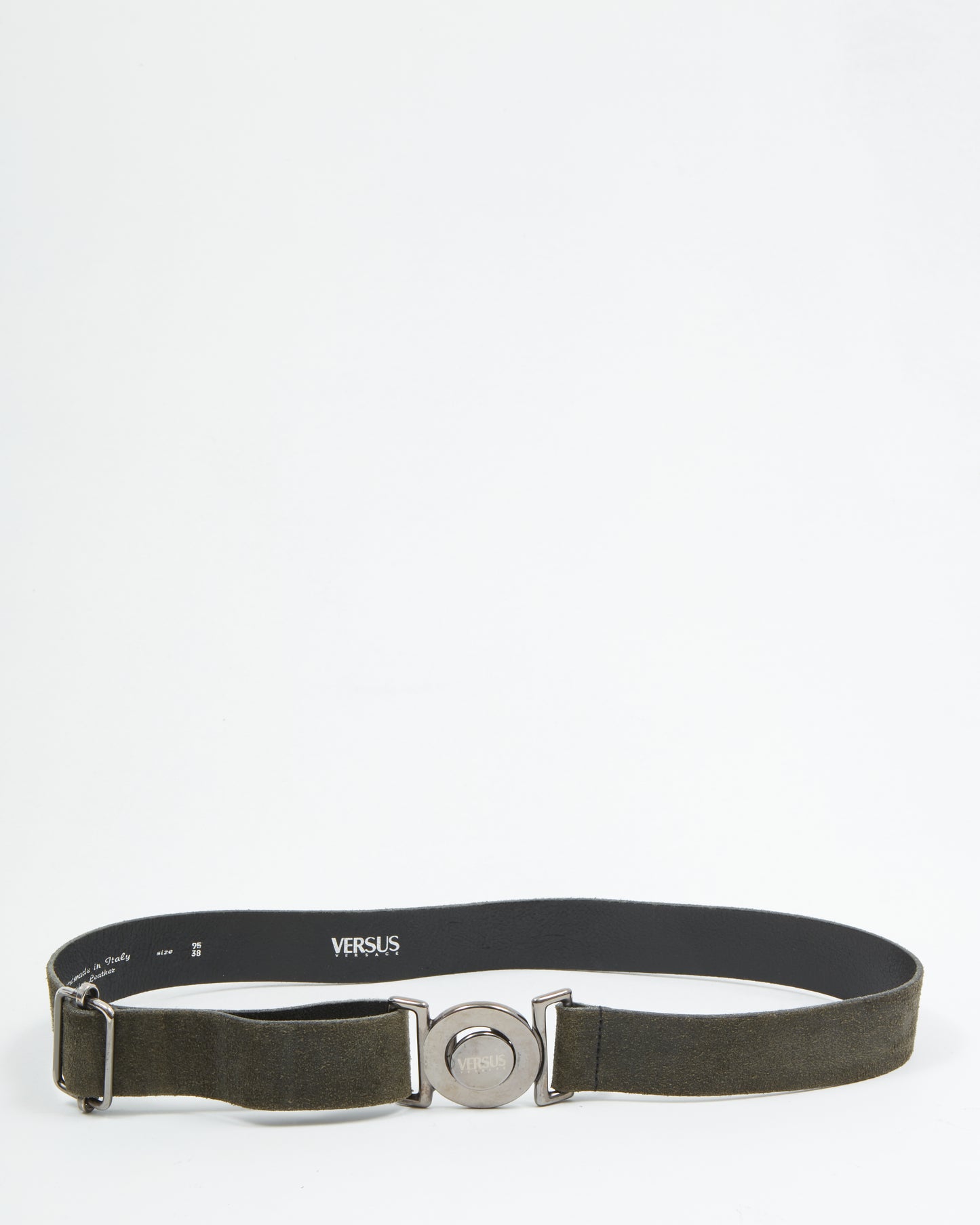 Versace Versus Khaki Suede Leather Belt - 38/95