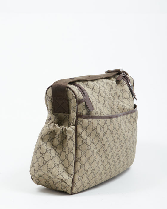 Gucci Brown GG Supreme Coated Canvas Diaper Bag