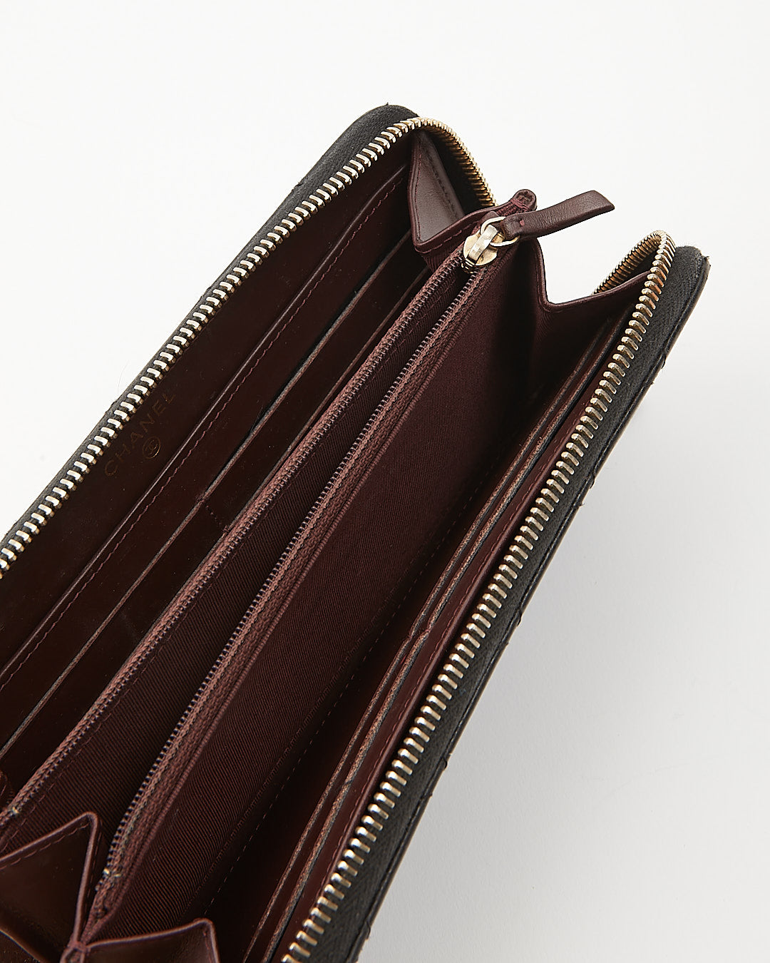 Chanel Black Caviar Leather Quilted Large Gusset Continental Wallet