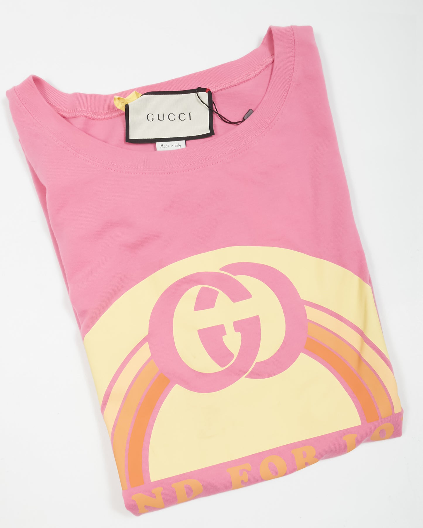 Gucci Pink Cotton Blind For Love GG T Shirt - S