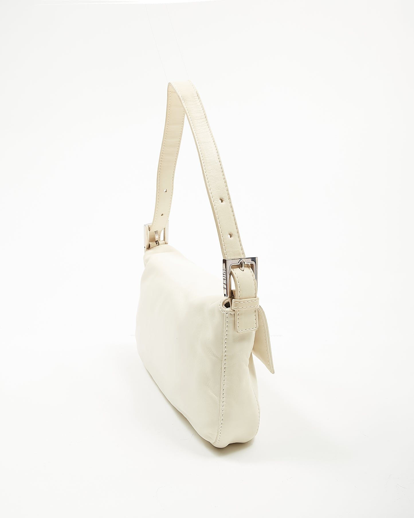 Fendi Cream Leather Baguette Shoulder Bag